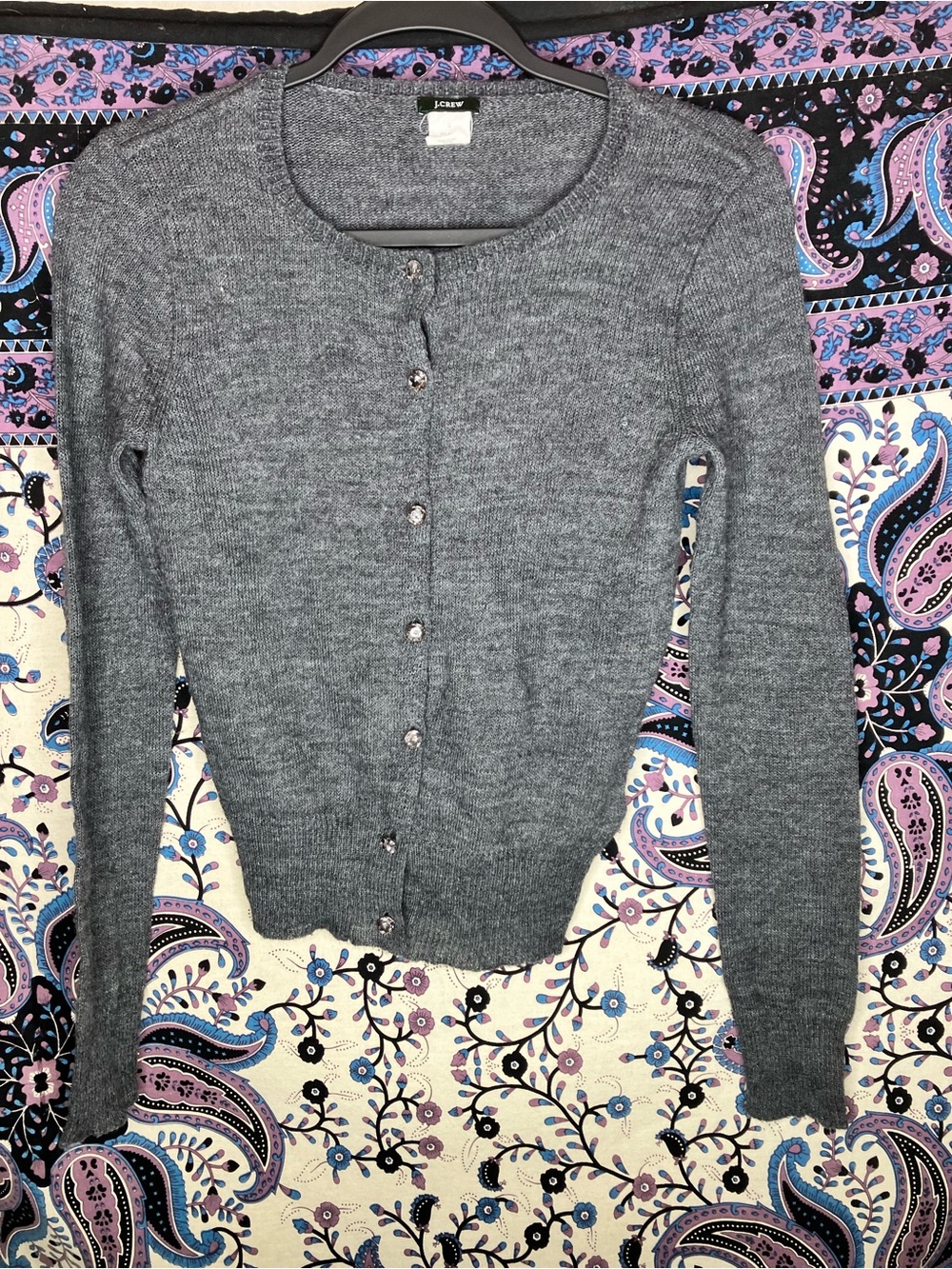 J crew S alpaca gem button cardigan delicate